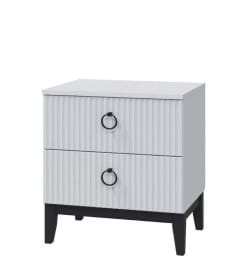 Тумба прикроватная (белое сияние/белый снег) Спальный гарнитур "Шарлиз"