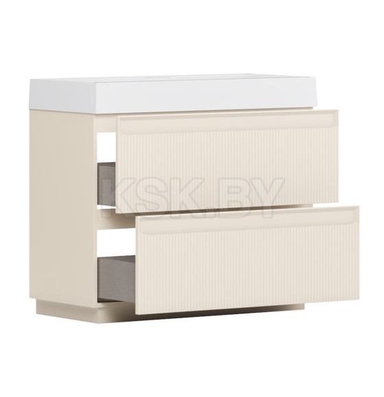 Тумба под умывальник Belux Базель Н 90-02 Светлый Миндаль матовый
