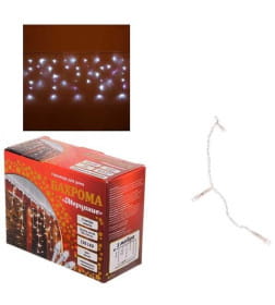 Гирлянда для дома "БАХРОМА" белый холодный, 3м 120 ламп LED прозрачный провод IP20