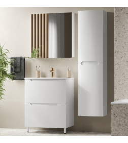 Тумба под умывальник Belux Ганновер Н 80-02 Белый глянцевый