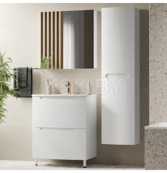 Тумба под умывальник Belux Ганновер Н 60-02 Белый глянцевый