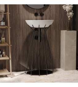 Тумба под умывальник Belux Изольда Дубай-480 Чёрный матовый