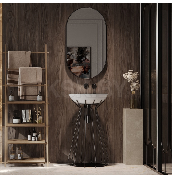 Тумба под умывальник Belux Изольда Дубай-480 Чёрный матовый