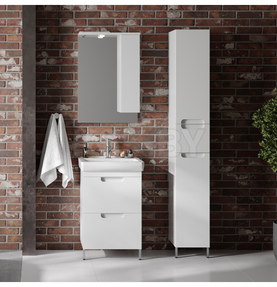 Тумба под умывальник Belux Мадейра Н 55-02, Белый глянцевый