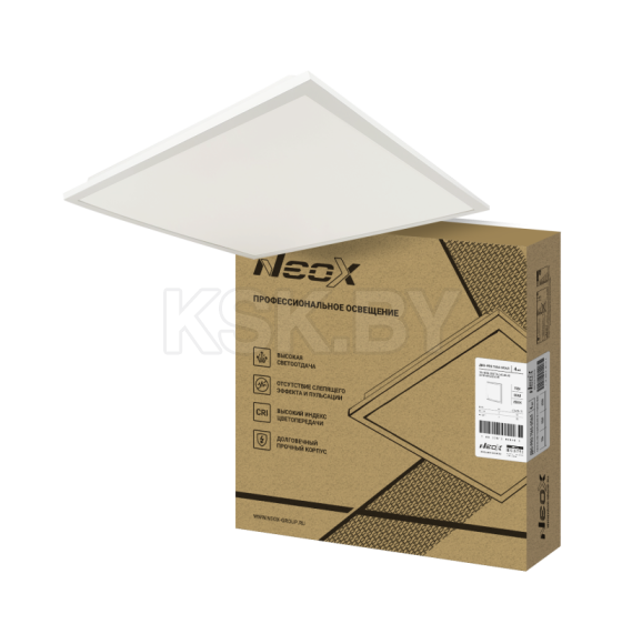 Панель светодиодная встраиваемая ДВО-PRO 7565-ОПАЛ 75Вт 4000К 100лм/Вт CRI80 IP40 595х595х30мм NEOX (4690612064406) 