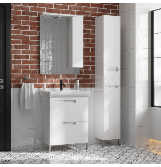 Тумба под умывальник Belux Мадейра Н 65-02, Белый глянцевый