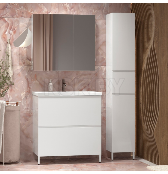 Тумба под умывальник Belux Минск Н 70-02, Белый глянцевый