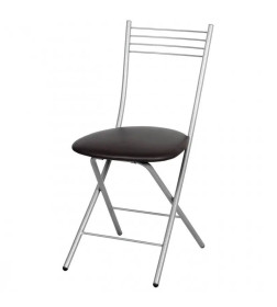 Стул складной Сатурн каркас серый, экокожа (Экотекс 3001 черный) СРП-084