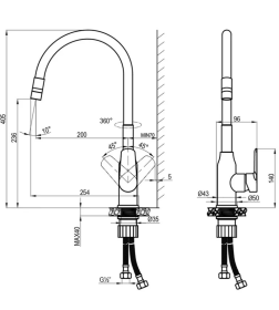 Смеситель для кухни Decoroom, DR29024GM