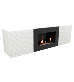 Тумба с биокамином Firelight BFP/P-1400V белая