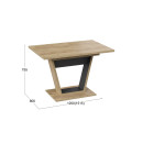 Стол обеденный Тип 1 (Дуб крафт золотой/Черный) Гавана (223688) 