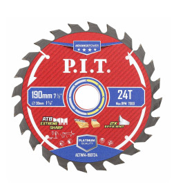 Диск пильный по дереву P.I.T. ADVANCE 190x30x1,4 мм, 24T Carbide, зуб ATB 15°