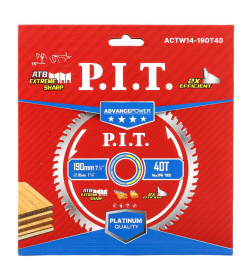 Диск пильный по дереву P.I.T. ADVANCE 190x30x1,4 мм, 40T Carbide, зуб ATB 15°