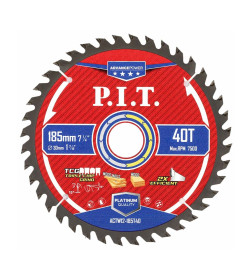 Диск пильный по дереву P.I.T. ADVANCE 185x30x2.0 мм, 40T Carbide, зуб TCG 15°