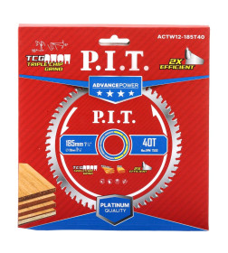 Диск пильный по дереву P.I.T. ADVANCE 185x30x2.0 мм, 40T Carbide, зуб TCG 15°