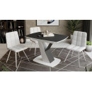 Стол обеденный Тип 1 (Белый/Стекло матовое черный графит) Гарда (196694) 