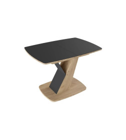 Стол обеденный Тип 1 (Дуб крафт золотой/Стекло матовое черный графит) Гарда 