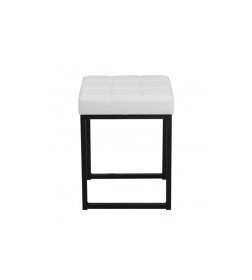 Табурет Лофт Комфорт каркас черный муар, экокожа (Экотекс 3002 белый) СРП 904