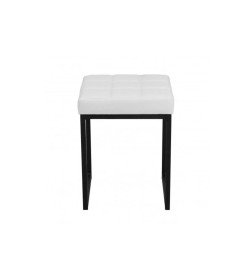 Табурет Лофт Комфорт каркас черный муар, экокожа (Экотекс 3002 белый) СРП 904