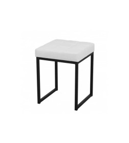 Табурет Лофт Комфорт каркас черный муар, экокожа (Экотекс 3002 белый) СРП 904