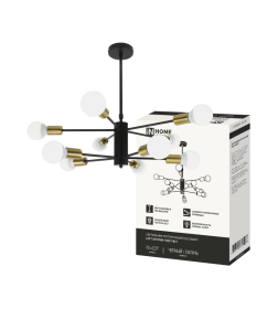 Светильник потолочный под лампу LOFT SPUTNIK-10E27-BLT 10хЕ27 черный, латунь IN HOME