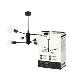 Светильник потолочный под лампу LOFT SPUTNIK-6E27-BL 6хЕ27 черный IN HOME