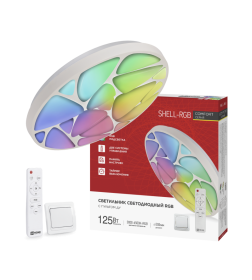 Светильник светодиодный COMFORT SHELL-RGB 125Вт 230В 3000-6500K 10000Лм 500x80мм с пультом ДУ IN HOME