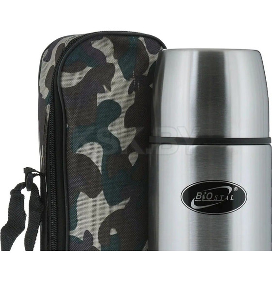 Термос БИОСТАЛЬ-ОХОТА NBP-Z 1,0 л ситечко, термочехол