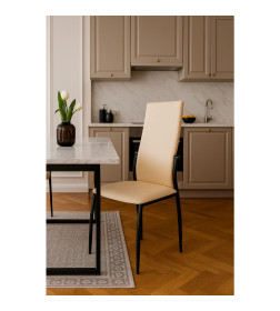 Стул DENVER, экокожа, бежевый TP12/черный