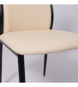 Стул DENVER, экокожа, бежевый TP12/черный