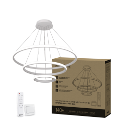 Светильник светодиодный ESTETIKA RING-140RC-3WH 140Вт 230В 3000-6500K 600/400/200 1.2м трос пульт ДУ белый IN HOME
