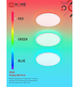 Светильник светодиодный NEO MYSTERY-125RGB-WH 125Вт 230В 3000-6500K 10000Лм 465x70мм пульт ДУ белый IN HOME