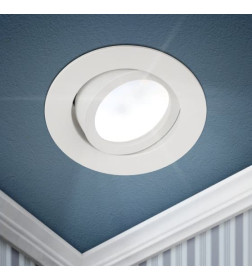 Светильник алюминиевый встраиваемый MR16/GU5.3 белый ЭРА KL86 WH