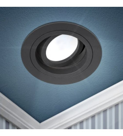 Светильник алюминиевый встраиваемый MR16/GU5.3 черный ЭРА KL84 BK  