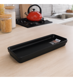 Блюдо керамическое, 24.5х7.5х3 см, серия ASIAN, черное, PERFECTO LINEA