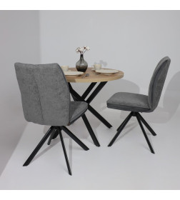 Стул SMART-R 360, g22 GRAPHITE шенилл LUX - d10 HEMATITE LUX\черный