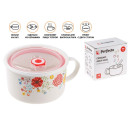 Кружка для супа с крышкой с паровыпуском, 850 мл, керамическая, FLOWERS-2, PERFECTO LINEA (17-902177) 