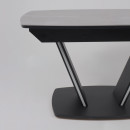 Стол ДРЕЗДЕН, керамика 0 кат. 1300(1615)*800, Камень серый Greys grey/Черный (124096) 