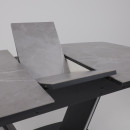 Стол ДРЕЗДЕН, керамика 0 кат. 1300(1615)*800, Камень серый Greys grey/Черный (124096) 