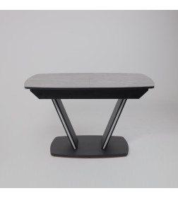 Стол ДРЕЗДЕН, керамика 0 кат. 1300(1615)*800, Камень серый Greys grey/Черный