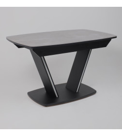 Стол ДРЕЗДЕН, керамика 0 кат. 1300(1615)*800, Камень серый Greys grey/Черный