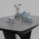 Стол ДРЕЗДЕН, керамика 0 кат. 1300(1615)*800, Камень серый Greys grey/Черный (124096) 
