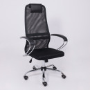 Кресло офисное Iris Chrome, DMS, крестовина хром. сетка черная (127380) 