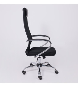 Кресло офисное Iris Chrome, DMS, крестовина хром. сетка черная