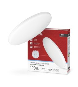 Светильник светодиодный NEO SIMPLE-12065-WH 120Вт 230В 6500K 9600Лм 460x70мм белый IN HOME