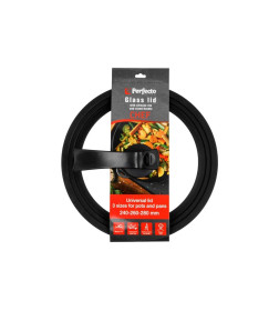 Крышка стеклянная универсальная, 240-260-280 мм, с ручкой-подставкой, CHEF, PERFECTO LINEA