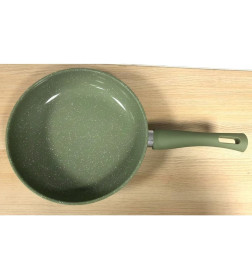 Сковорода алюминиевая с антипригарным покрытием 24х5.5 см Cook&Fun, природный зелёный, PERFECTO LINEA