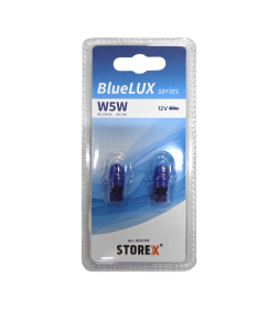 Автолампа STOREX BlueLUX W5W (W2.1x9.5d) 12v.5w. Блистер 2 шт.
