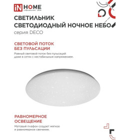 Светильник светодиодный серии DECO 48Вт 230В 6500К 3120лм 350х55мм НОЧНОЕ НЕБО IN HOME