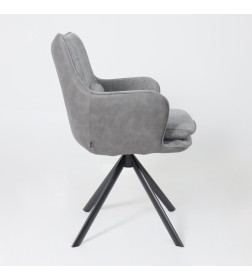 Стул TRUMP-R 360, g22 GRAPHITE шенилл LUX - Graphite замша LUX\черный